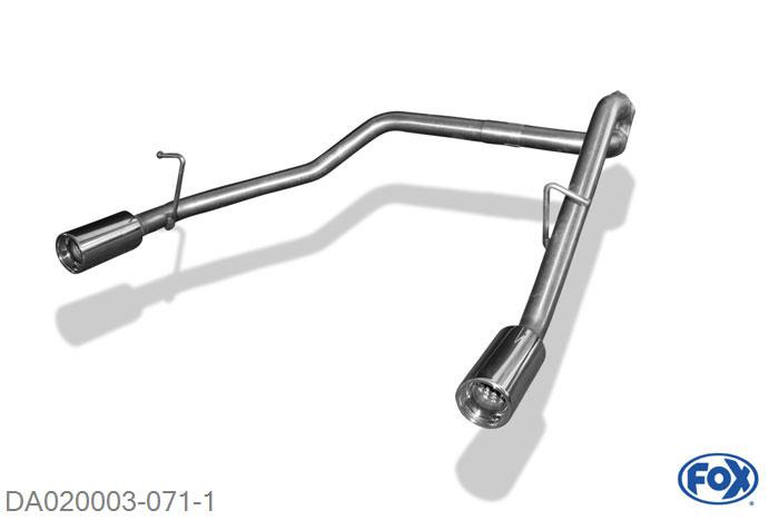 DA020003-071, Daihatsu Materia 1.3l 67kW 1.5l 76kW, Endrohrgeweih rechts/links  - 1x90mm  Type 13 rechts/links Geheel RVS, Met E-keur