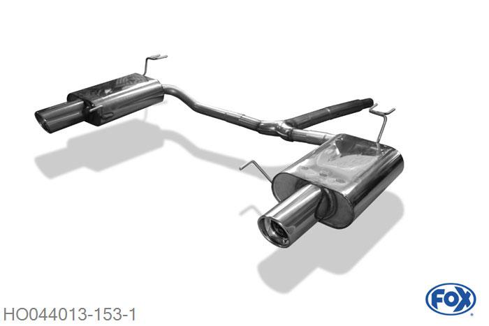 HO044013-153, Honda Accord VIII CU1 Limousine & Tourer 2.0l 115kW (CU1), Einddemper rechts/links - 1x100mm  Type 17 rechts/links 63,5mm/ 50mm Buisdiameter Geheel RVS, Absortie demper, mooie diepe sound, Met E-keur