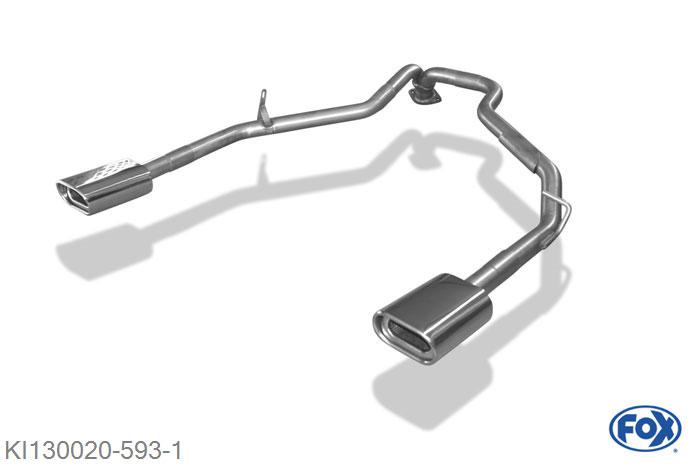 KI130020-593, Kia Sorento Typ JC Facelift V6 3.3l V6 182kW, Endrohrgeweih uitgang rechts/links  - 135x80mm  Type 53 rechts/links Geheel RVS, Met E-keur