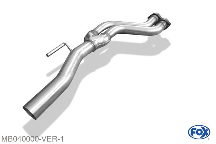 MB040000-VER, Mercedes E-Klasse W124 Stufenheck 5.0l 235kW, Voordemper vervangende buis O70mm 70mm Buisdiameter Geheel RVS, ohne