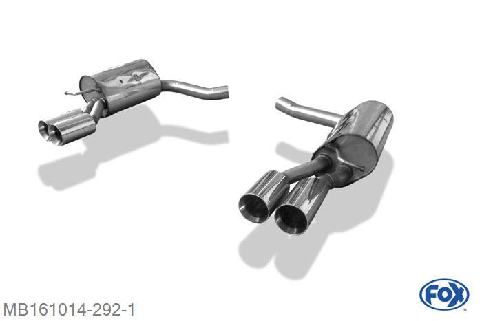 MB161014-292, Mercedes CLS W218 3.5l 225kW, Einddemper rechts/links 63,5mm - 2x90mm  Type 24 rechts/links 63,5mm Buisdiameter Geheel RVS, Absortie demper, mooie diepe sound, Met E-keur