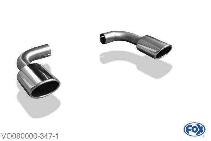 VO080000-347, Volvo XC60 2.4l D 120/136/151/158kW, Endrohre rechts/links passend op den originele Einddemper - 115x85mm  Type 32 rechts/links 50mm Buisdiameter Geheel RVS, ABE (eintragungsfrei)