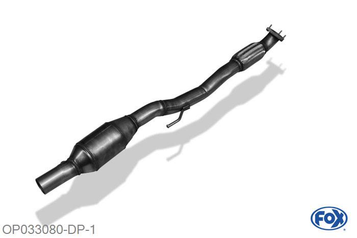 OP033080-DP, Opel Corsa D GSI/ OPC 1.6l 110/141kW, Downpipe inkl. 200Zeller Katalysator met Euro 4-Norm 63,5mm Buisdiameter Geheel RVS, Euro 4