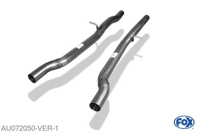 AU072050-VER, Audi A6 Typ 4F quattro 4,2l 4.2l 246kW, Voordemper vervangende buis rechts/links O63,5mm 63,5mm Buisdiameter Geheel RVS, Zonder goedkeuring