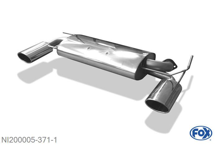 NI200005-371, Nissan Murano Z50 3.5l 172kW, Einddemper met uitgang rechts/links - 140x90mm  Type 32 rechts/links 63,5mm Buisdiameter Geheel RVS, Absortie demper, mooie diepe sound, Met E-keur