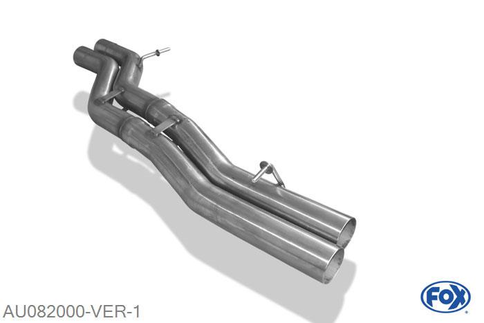 AU082000-VER, Audi A8 Typ 4H 4.2l 273kW, Voordemper vervangende buis 70mm Buisdiameter Geheel RVS, Zonder goedkeuring!