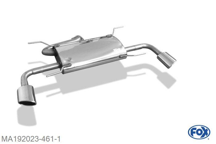 MA192023-461, Mazda 6 - GJ Kombi 2.0l 107/121kW 2.5l 141kW, Einddemper met uitgang rechts/links - 115x85mm  Type 38 rechts/links 63,5mm Buisdiameter Geheel RVS, Absortie demper, mooie diepe sound, Met E-keur