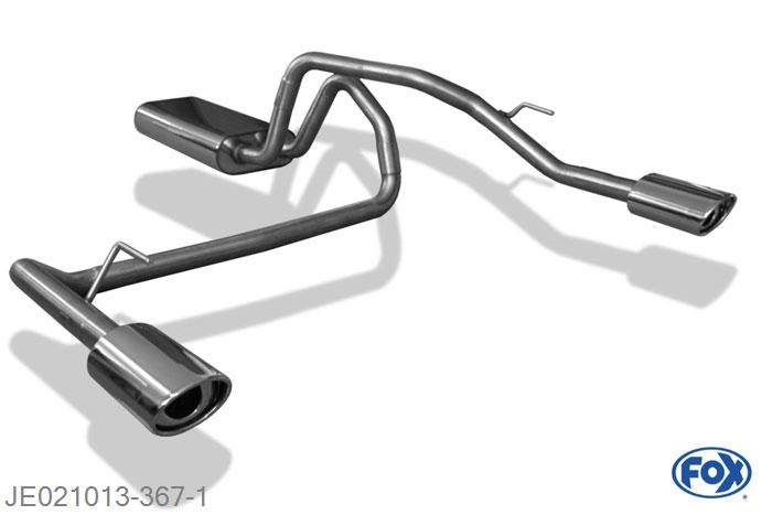 JE021013-367, Jeep Grand Cherokee Typ WJ/WG 4.0l 140kW 4.7l 162/164kW 2.7l TD 120kW 3.1l TD 103kW, Einddemper met uitgang rechts/links  - 115x85mm  Type 33 rechts/links Geheel RVS, Absortie demper, mooie diepe sound, Met E-keur