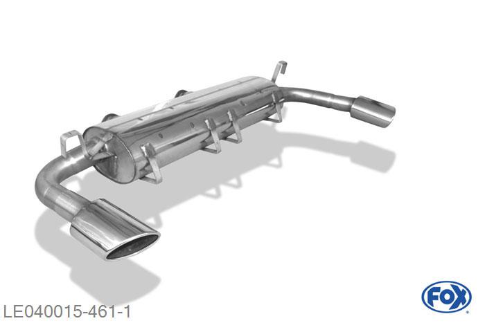LE040015-461, Lexus SC430 4.3l 210kW, Einddemper met uitgang rechts/links - 115x85mm  Type 38 rechts/links 60mm Buisdiameter Geheel RVS, Absortie demper, mooie diepe sound, Met E-keur