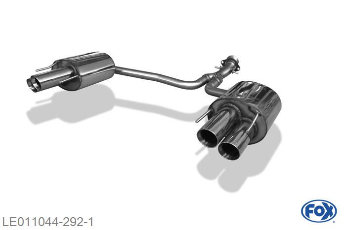 LE011044-292, Lexus IS F 5.0l 311kW, Einddemper rechts/links - 2x90mm  Type 25 rechts/links 63,5mm Buisdiameter Geheel RVS, Absortie demper, mooie diepe sound, Met E-keur