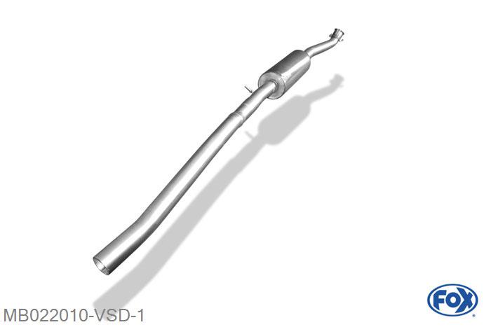 MB022010-VSD, Mercedes A-Klasse A220 - 176 4-matic 2.0l 135kW, Voordemper 63,5mm Buisdiameter Geheel RVS, Absortie demper, mooie diepe sound, ECE-certification
