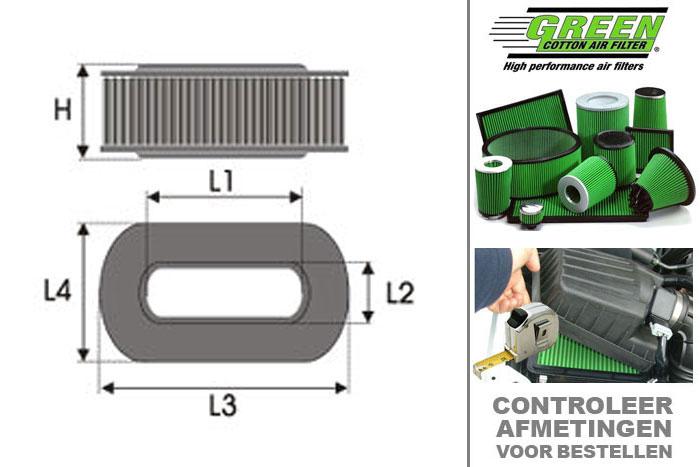 GRR093926, Green vervangingsluchtfilter, Ford, Fiesta IV, 1.4 i, 1996-1999