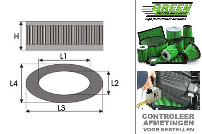 GRR727419, Green vervangingsluchtfilter, Dacia, Sandero, 1.4 MPI, 75 pk, 2008-