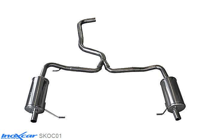IX SKOC01, Skoda Octavia III (5E) RS 2.0 (220PK), 2013-, Inoxcar Rear silencer Left and Right Stainless steel, With E.E.C. homologation