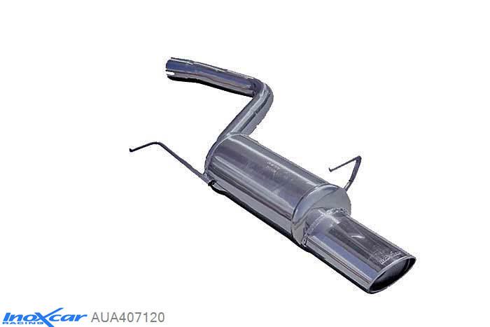 IX AUA407120, Audi A4 (B6) 1.9 TDI (101PK) 2001-, Inoxcar Rear silencer 1X120X80mm Stainless steel, With E.E.C. homologation