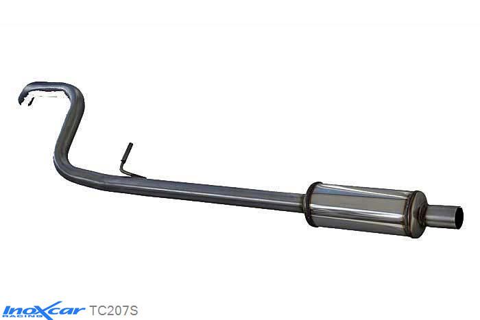 IX TC207S, Peugeot 207 1.6 16V GTI (175PK) 2007- Diameter 55mm, Inoxcar Central pipe with silencer Stainless steel, With E.E.C. homologation