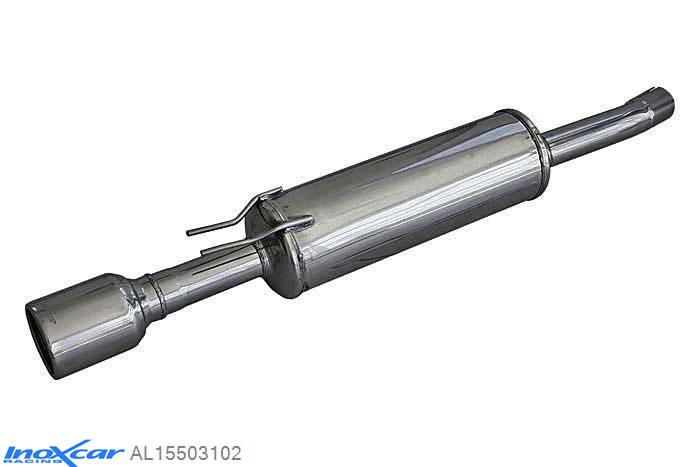 IX AL15503102, Alfa Romeo 155 2.0 TS (143PK-150PK) 1992-1997, Inoxcar Rear silencer 1X102mm Stainless steel, With E.E.C. homologation