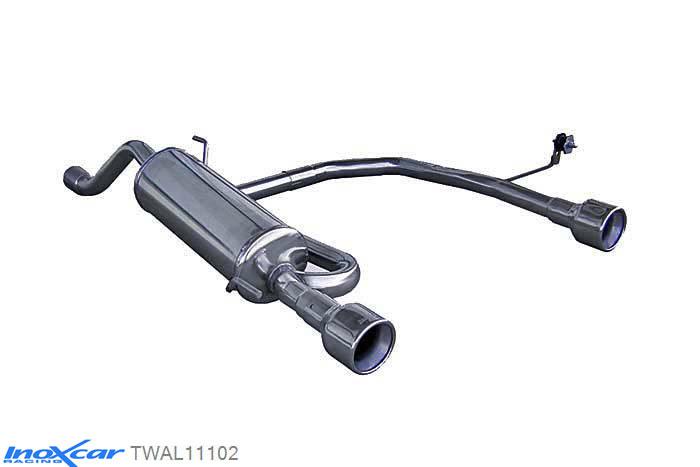 IX TWAL11102, Alfa Romeo Mito (955) 1.4 TB MULTIAIR (135PK) 2010- Diameter 55mm, Inoxcar Rear Rear silencerencer left / right 1X102mm Stainless steel, With E.E.C. homologation