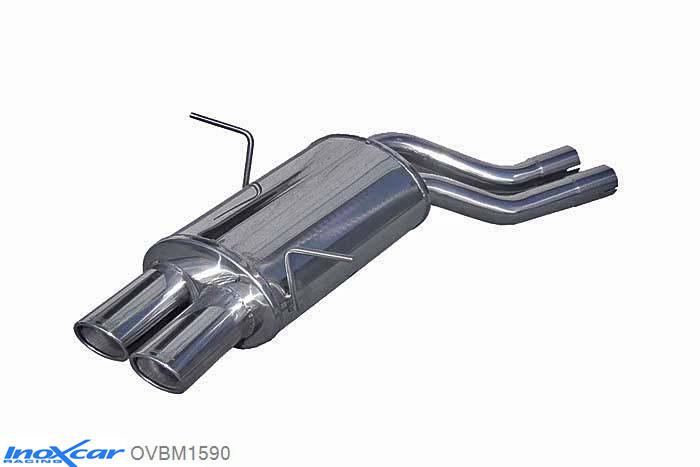 IX OVBM1590, BMW 3 serie (E46) 325Ci (192PK) 1998-, Inoxcar Rear silencer 2X90X70mm Stainless steel, With E.E.C. homologation