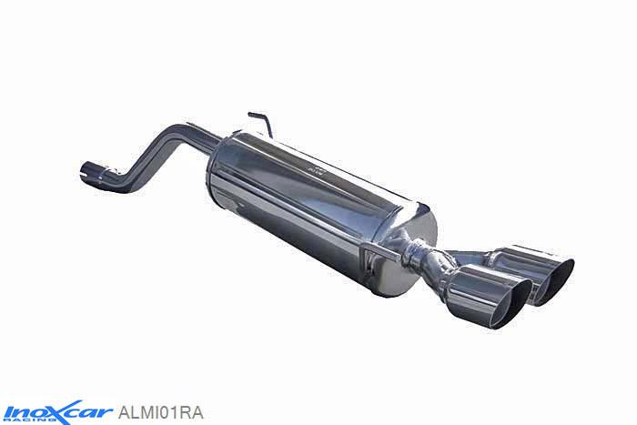 IX ALMI01RA, Alfa Romeo Mito (955) 1.4 TB (155PK) 2008- Diameter 55mm, Inoxcar Rear silencer 2X80mm RACING Stainless steel, With E.E.C. homologation
