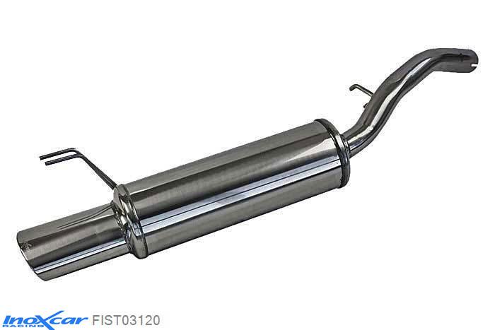 IX FIST03120, Fiat Stilo (192) 1.8 16V (133PK) 2001-2006 Diameter 52mm, Inoxcar Rear silencer 1X120X80mm Stainless steel, With E.E.C. homologation