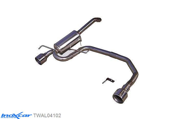 IX TWAL04102, Alfa Romeo 147 1.6 TS (120PK) 2001- Diameter 48mm, Inoxcar Rear Rear silencerencer left / right 1X102mm Stainless steel, With E.E.C. homologation