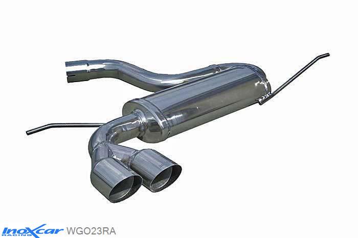 IX WGO23RA, VW Golf V 1.4 TSI GT (170PK) 2006- Diameter 57mm, Inoxcar Rear silencer 2X80mm RACING Stainless steel, With E.E.C. homologation