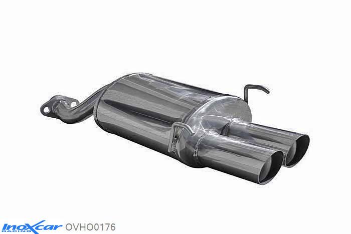 IX OVHO0176, Honda Jazz (GD1/GD5) 1.4 (83PK) 2001-, Inoxcar Rear silencer 2X76 RACING Stainless steel, Without E.E.C. homologation