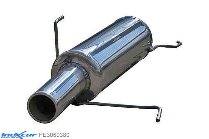 IX PE3060380, Peugeot 306 1.8 XS (101PK) 1997-1999, Inoxcar Rear silencer 1X80mm Stainless steel, With E.E.C. homologation