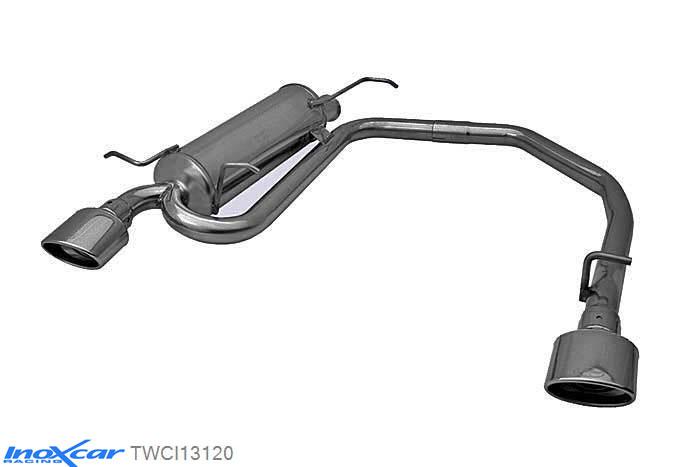 IX TWCI13120, Citroen Xsara (N) 2.0 16V VTS (167PK) -2004, Inoxcar Rear Rear silencerencer left / right 1X120X80mm Stainless steel, With E.E.C. homologation