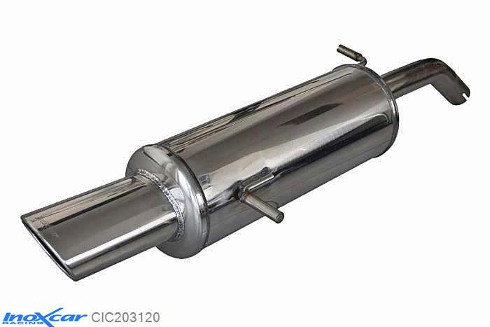 IX CIC203120, Citroen C2 (J) 1.6 16V VTR (110PK) 2003- Diameter 45mm, Inoxcar Rear silencer 1X120X80mm Stainless steel, With E.E.C. homologation