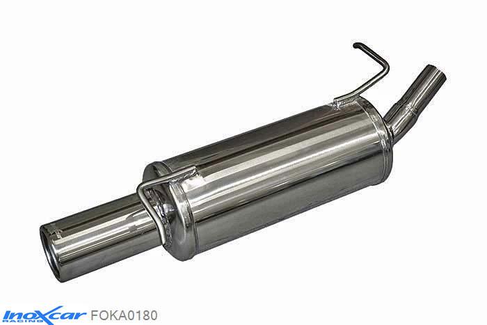 IX FOKA0180, Ford Ka (RBT) 1.3 (60PK) 1998-, Inoxcar Rear silencer 1X80mm Stainless steel, With E.E.C. homologation