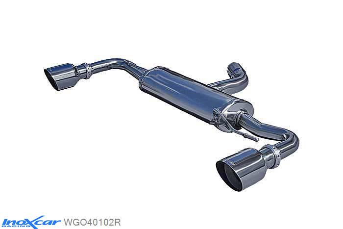 IX WGO40102R, VW Golf VI 2.0 TSI GTI (210PK) 2009-, Inoxcar Rear silencer 1X102mm RACING Left and Right Stainless steel, With E.E.C. homologation