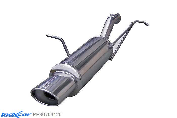 IX PE30704120, Peugeot 307 1.4 HDI (70PK) 2002-, Inoxcar Rear silencer 1X120X80mm Stainless steel, With E.E.C. homologation