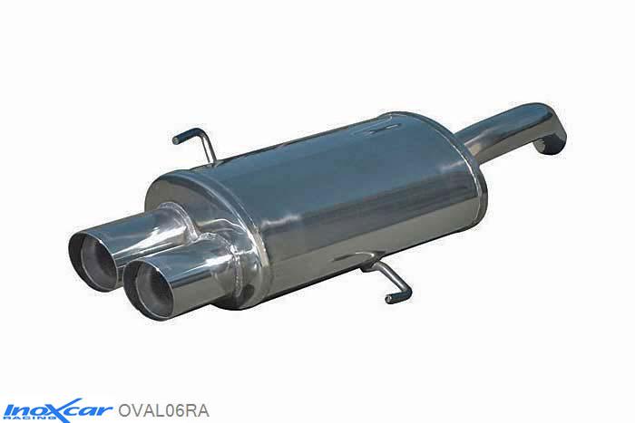 IX OVAL06RA, Alfa Romeo GT (937) 3.2 V6 24V (240PK) 2004-, Inoxcar Rear silencer 2X80mm RACING Stainless steel, With E.E.C. homologation