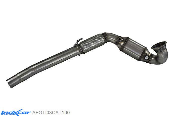 IX AFGTI03CAT100, VW Golf VII 2.0 GTI (220PK) 2013-, Inoxcar Catalyst replacement pipe with metal cat 100celle Stainless steel, Without E.E.C. homologation