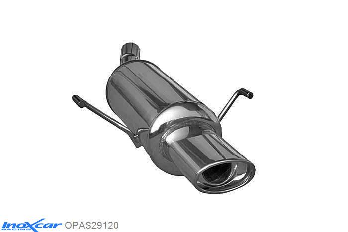 IX OPAS29120, Opel Astra H 1.9 CDTi (150PK) 2005-, Inoxcar Rear silencer 1X120X80mm Stainless steel, With E.E.C. homologation