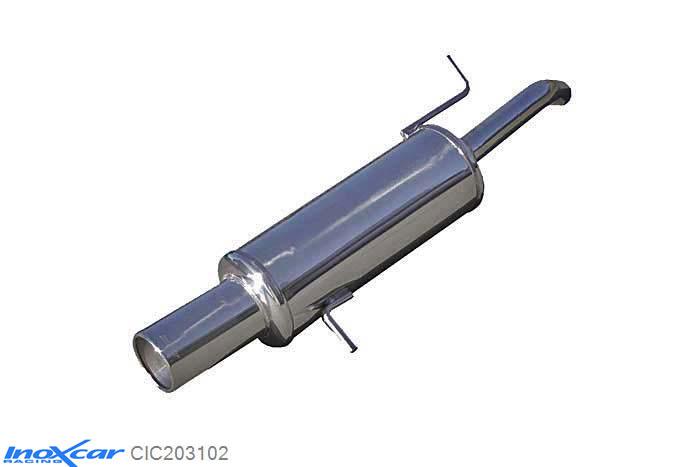 IX CIC203102, Citroen C2 (J) 1.6 16V VTR (110PK) 2003- Diameter 45mm, Inoxcar Rear silencer 1X102mm Stainless steel, With E.E.C. homologation