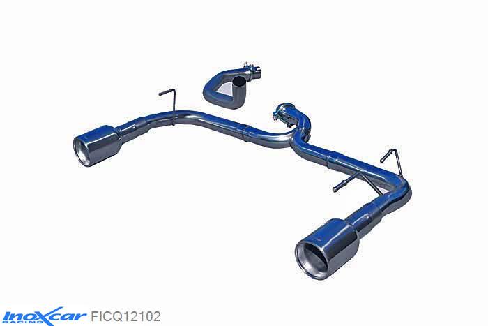 IX FICQ12102, Abarth 595 1.4 TURBO T-JET (160PK) 2012-, Inoxcar NO Rear silencer 1X102mm Left and Right Stainless steel, Without E.E.C. homologation