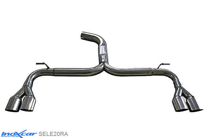 IX SELE20RA, Seat Leon III (5F) CUPRA 2.0 (280PK), 2014-  , diameter 70mm, Inoxcar NO Rear silencer 2X80mm RACING Left and Right Stainless steel, Without E.E.C. homologation