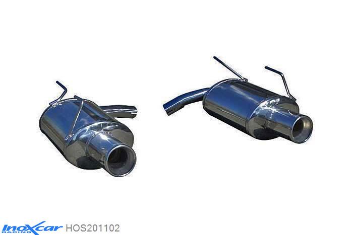 IX HOS201102, Honda S2000 (AP1) 2.0 (240PK) 1999-, Inoxcar Rear silencer 1X102mm Left and Right Stainless steel, With E.E.C. homologation
