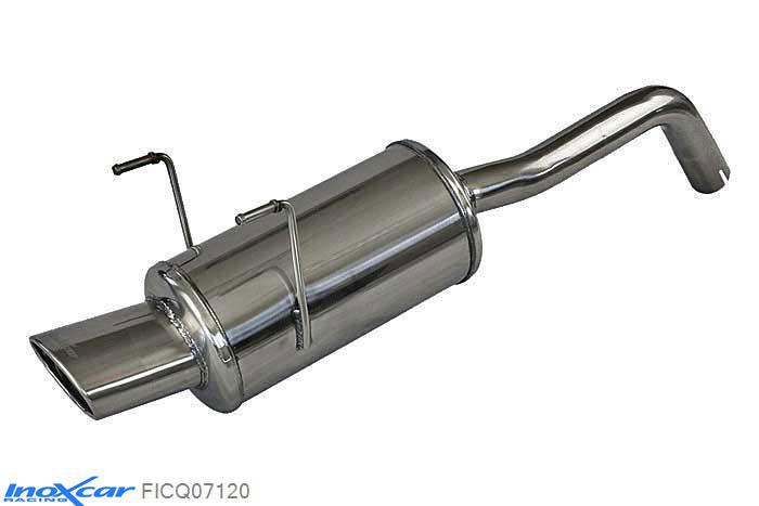 IX FICQ07120, Fiat 500 (312) 1.2 (69PK) 2007- Diameter 40mm, Inoxcar Rear silencer 1X120X80mm Stainless steel, With E.E.C. homologation