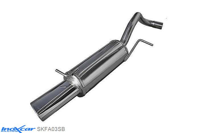 IX SKFA03SB, Skoda Fabia II (5J) 1.4 Tsi RS DGS (180PK) 2012-, Inoxcar Rear silencer 1X120X80mm OBLIQUO Stainless steel, With E.E.C. homologation