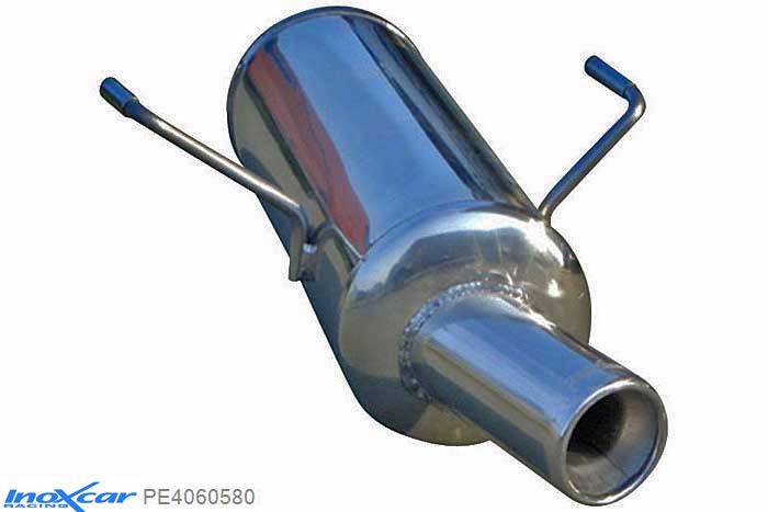 IX PE4060580, Peugeot 406 2.0 TURBO / 2.2 16V / 3.0 V6, Inoxcar Rear silencer 1X80mm Stainless steel, Without E.E.C. homologation