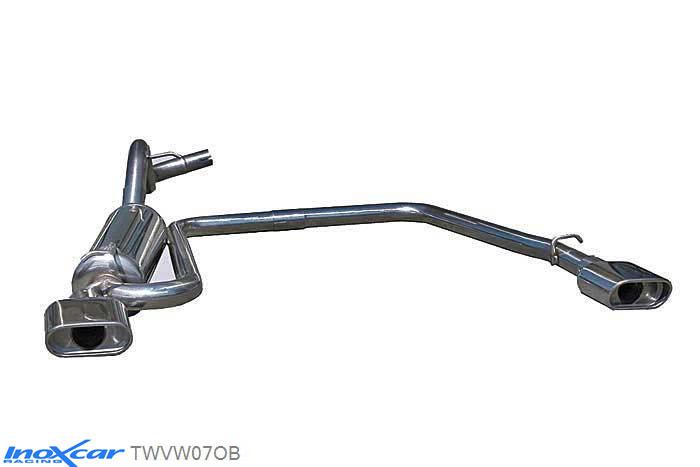 IX TWVW07OB, VW Golf IV 1.6 16V (105PK) 1997-2003 Diameter 45mm, Inoxcar Rear Rear silencerencer left / right 1XFlat Oval Stainless steel, With E.E.C. homologation