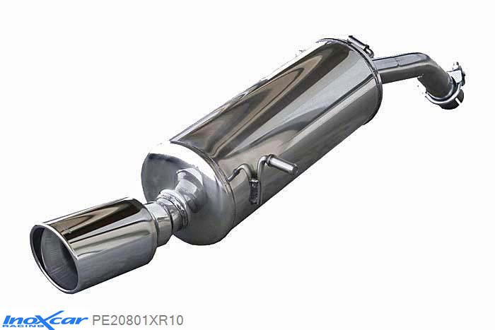 IX PE20801XR10, Peugeot 208 1.6 16V TURBO GTI (200PK) 2013-, Inoxcar Rear silencer 1X100 X-RACE Stainless steel, With E.E.C. homologation