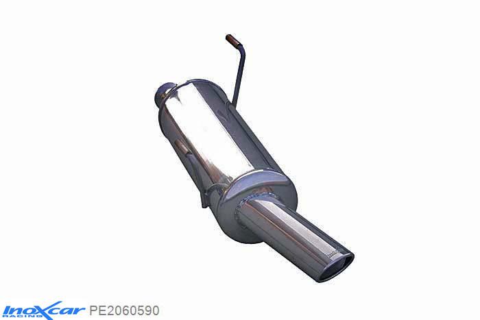IX PE2060590, Peugeot 206 1.4 (75PK) 2001-2006, Inoxcar Rear silencer 1X90X70mm Stainless steel, With E.E.C. homologation