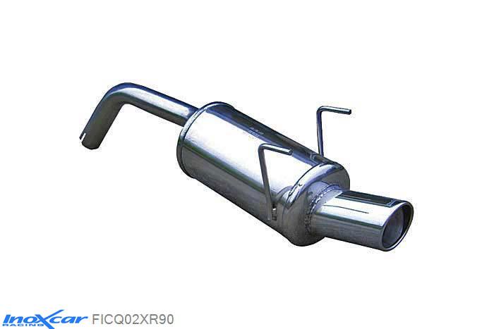 IX FICQ02XR90, Fiat 500 (312) 1.4 16V (100PK) 2007- Diameter 48mm, Inoxcar Rear silencer 1X90 X-RACE Stainless steel, With E.E.C. homologation