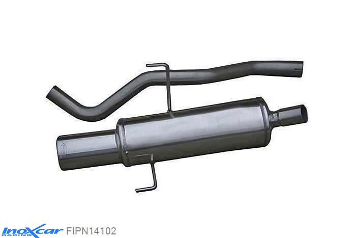 IX FIPN14102, Fiat Punto II (188) 1.8 16V HGT (130PK) 2003- Diameter 50mm, Inoxcar Rear silencer 1X102mm Stainless steel, With E.E.C. homologation