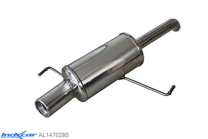 IX AL1470280, Alfa Romeo 147 2.0 TS (150PK) 2001- Diameter 50mm, Inoxcar Rear silencer 1X80mm Stainless steel, With E.E.C. homologation